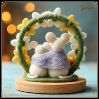 Mother & Child Snuggle Wreath – Wool Felt Family Love Display