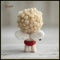 Cherub Cupid Ornament – Wool Felt Heart & Arrow Hanging Decor
