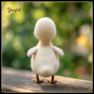Sunny Messenger Duckling with Yellow Flower – Wool Felt Spring Figurine