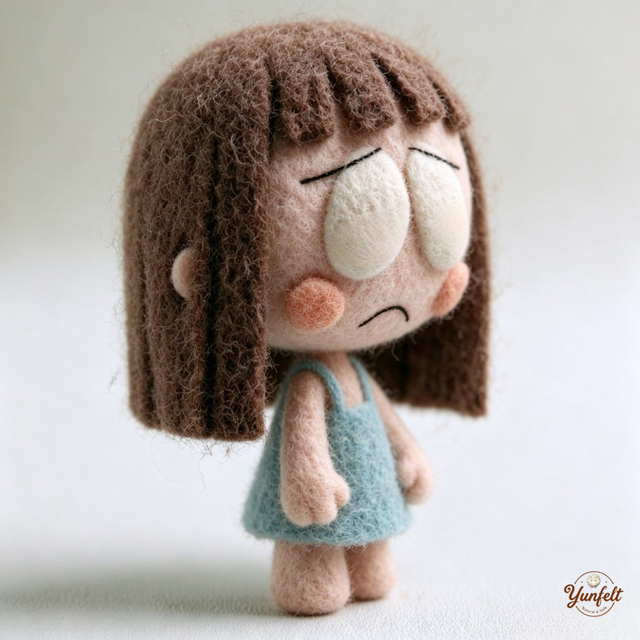 The Tenderhearted Little Girl – Handmade Wool Felt Figurine