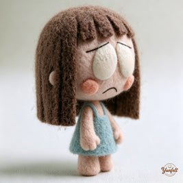 The Tenderhearted Little Girl – Handmade Wool Felt Figurine
