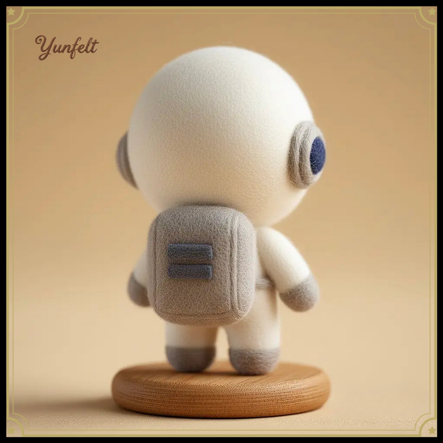 Astronaut Figurine – Wool Felt Cosmic Desk Companion