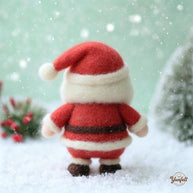 Handmade Wool Felt Cute Santa Figurine – Christmas Holiday Desk Decor Gift
