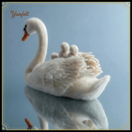 Mother Swan & Cygnets – Wool Felt Heirloom Sculpture