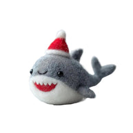 Shark with Santa Hat – Wool Felt Festive Ocean Friend