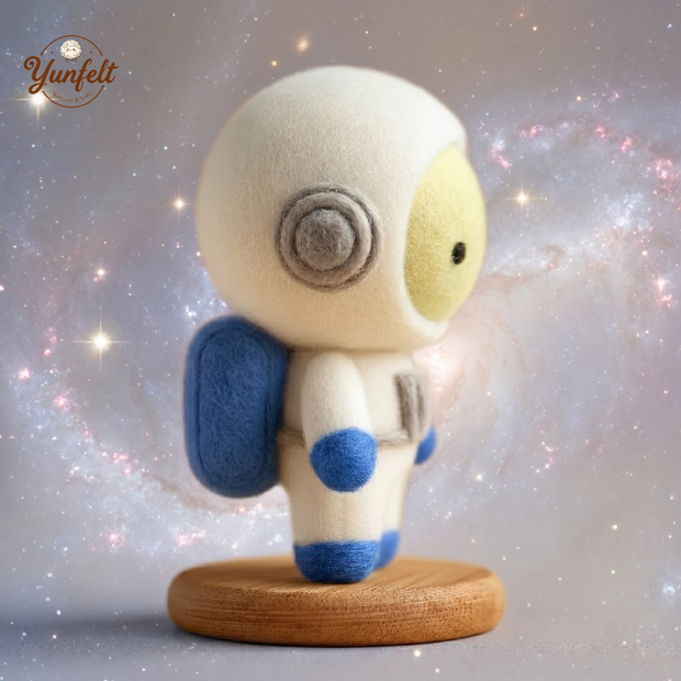 Astronaut Figurine – Wool Felt Cosmic Desk Companion