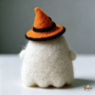 Handmade Wool Felt Halloween Ghost Figurine – Spooky Desk Decor Gift