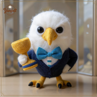 Champion Gentleman Eagle with Trophy – Wool Felt Success Mascot