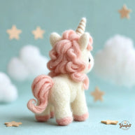 Handmade Wool Felt Pink Unicorn Figurine – Dreamy Desk Decor Gift