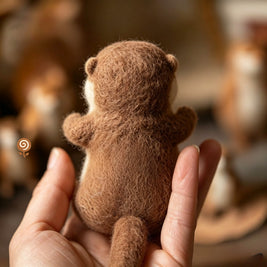 The Curious Little Otter – Handmade Wool Felt Otter Figurine