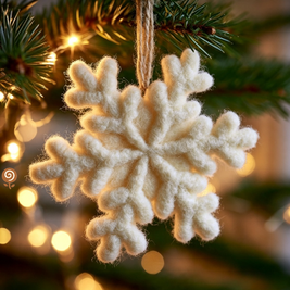 The Winter Wool Snowflake – Handmade Wool Felt Christmas Hanging Ornament