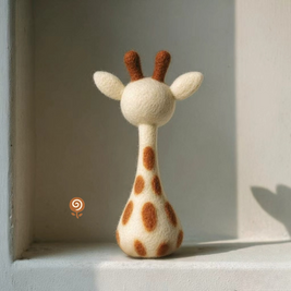 The Sunny Little Giraffe – Handmade Wool Felt Figurine