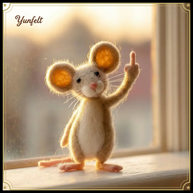 Sassy Rebel Mouse – Wool Felt Little Attitude Desk Figurine