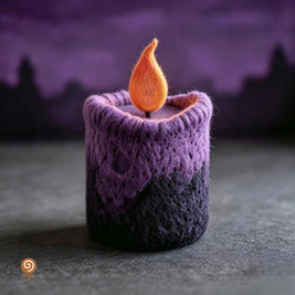 The Spooky Halloween Candle – Handmade Wool Felt Skull or Jack-o’-Lantern Figurine