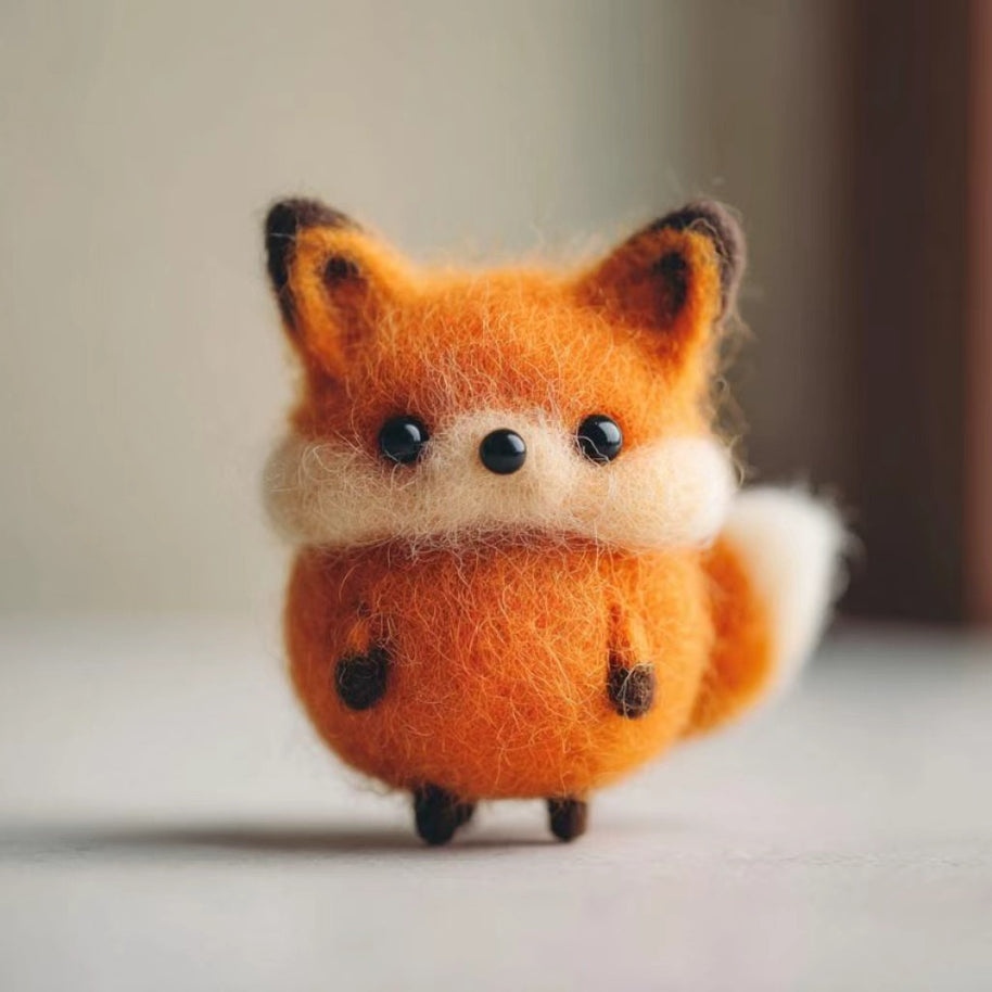 The Roly-Poly Little Fox – Handmade Wool Felt Figurine