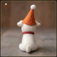 Party Elf Puppy with Bone – Wool Felt Festive Desk Pet