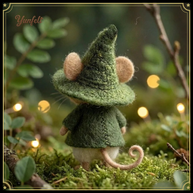 Mushroom Explorer with Wizard Hat & Cape – Wool Felt Forest Sprite
