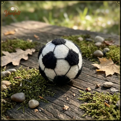 Classic Soccer Ball Keychain – Wool Felt Sports Fan Accessory