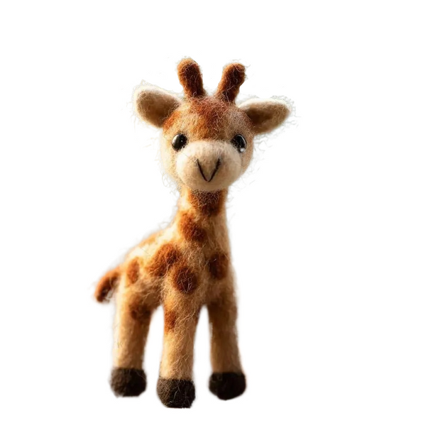 Whimsical Woodland Giraffe – Wool Felt Safari Desk Figurine