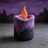 Handmade Wool Felt Halloween Candle Collection – Spooky Desk Decor Gift