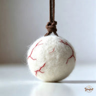 Handmade Wool Felt Spooky Eyeball Ornament – Halloween Hanging Decor Gift