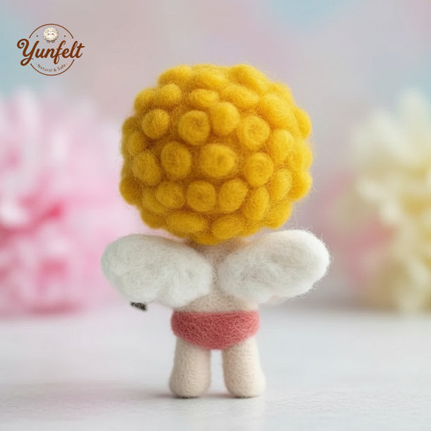 Cherub Cupid Ornament – Wool Felt Heart & Arrow Hanging Decor