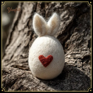 Bunny Ear Love Egg – Wool Felt Minimalist Easter Decor