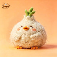 Handmade Wool Felt Root Sprout Birdie Figurine – Spring Desk Decor Gift