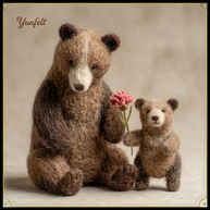 Mother Bear & Cub – Wool Felt Everlasting Love Gift Set