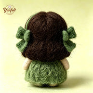 Handmade Wool Felt Forest Girl Figurine – Storybook Desk Decor Gift