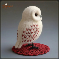 Magical Messenger Snowy Owl – Wool Felt Wisdom & Luck Figurine