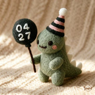 Handmade Wool Felt Birthday Dinosaur Figurine – Custom Party Decor Gift