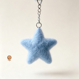 The Little Sky-Blue Star – Handmade Wool Felt Hanging Charm