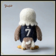 Bald Eagle Soccer Player – Wool Felt Sporty Figurine