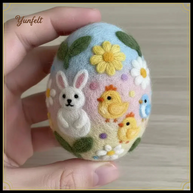 Spring Garden Egg – Wool Felt Bunny & Friends Easter Decor