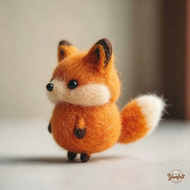 The Roly-Poly Little Fox – Handmade Wool Felt Figurine