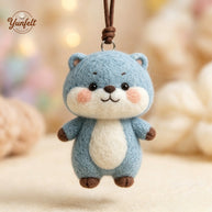 Handmade Wool Felt Blue Otter Bag Charm – Cute Accessory Gift
