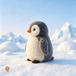 The Peaceful Little Penguin – Handmade Wool Felt Figurine