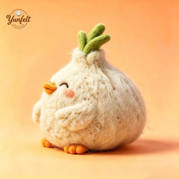 Handmade Wool Felt Root Sprout Birdie Figurine – Spring Desk Decor Gift