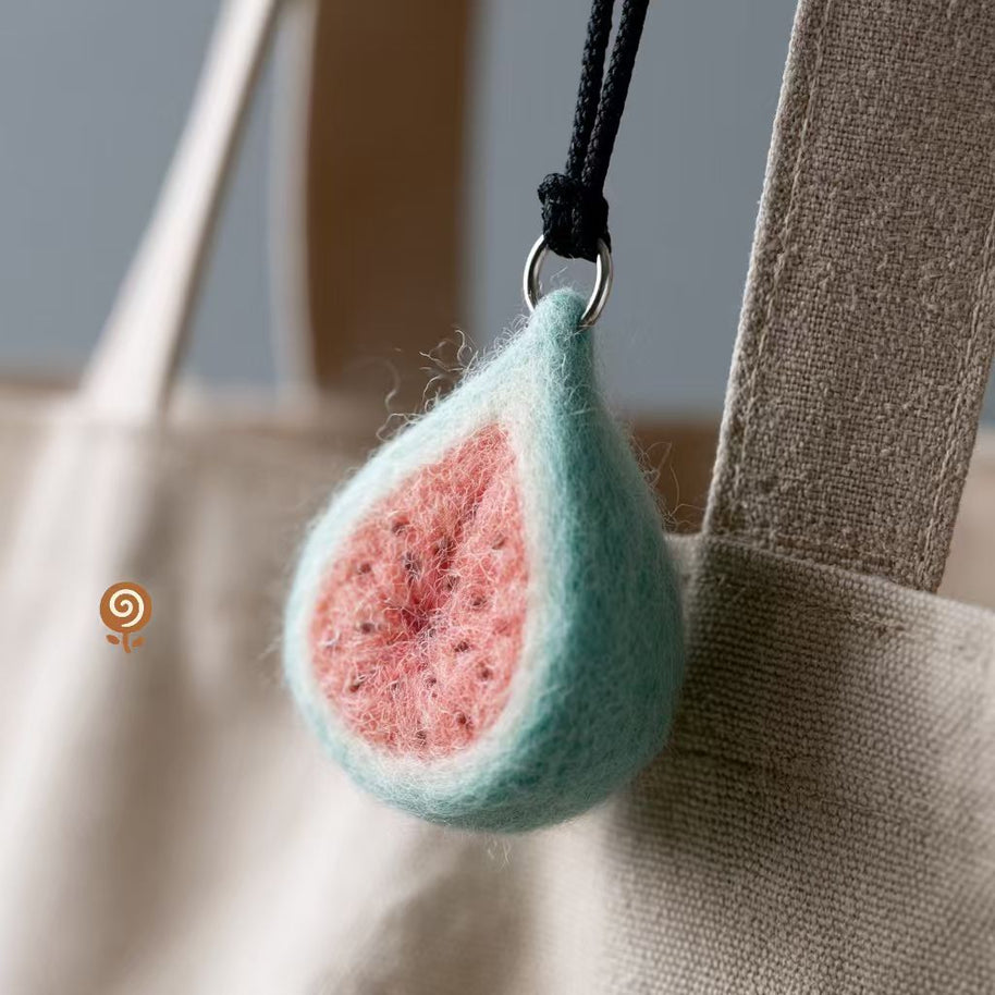 The Pastel Avocado – Handmade Wool Felt Fruit Bag Charm