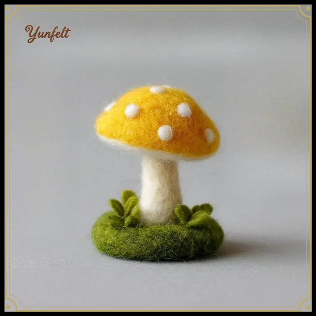 Woodland Mushroom Figurines – Wool Felt Twin or Spotted