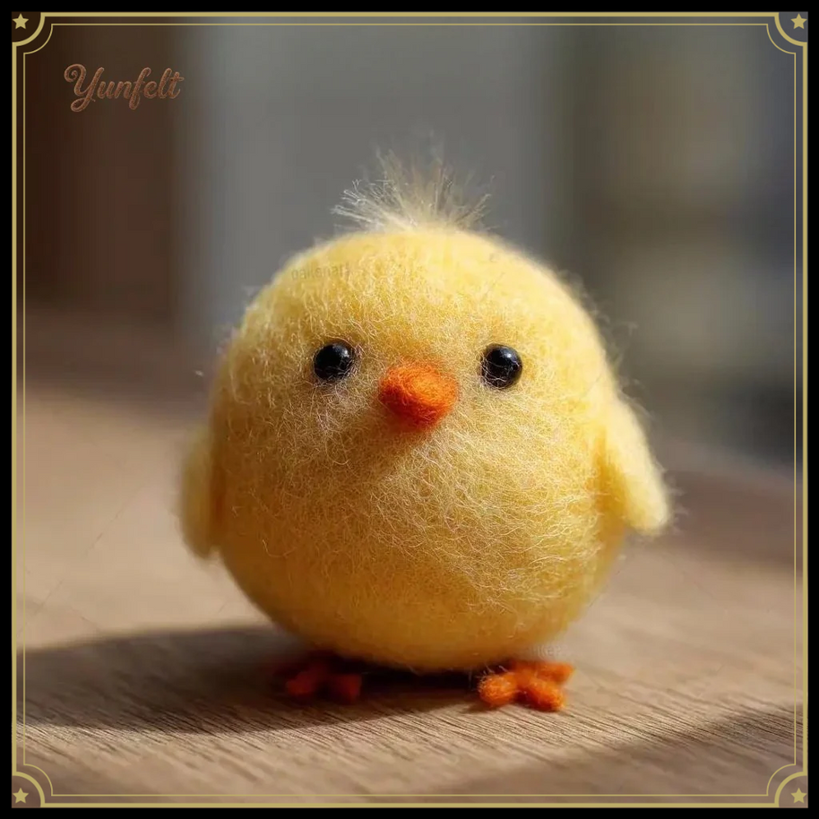 Little Golden Spring Chick – Wool Felt Easter Figurine