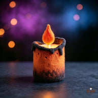 Handmade Wool Felt Halloween Candle Collection – Spooky Desk Decor Gift