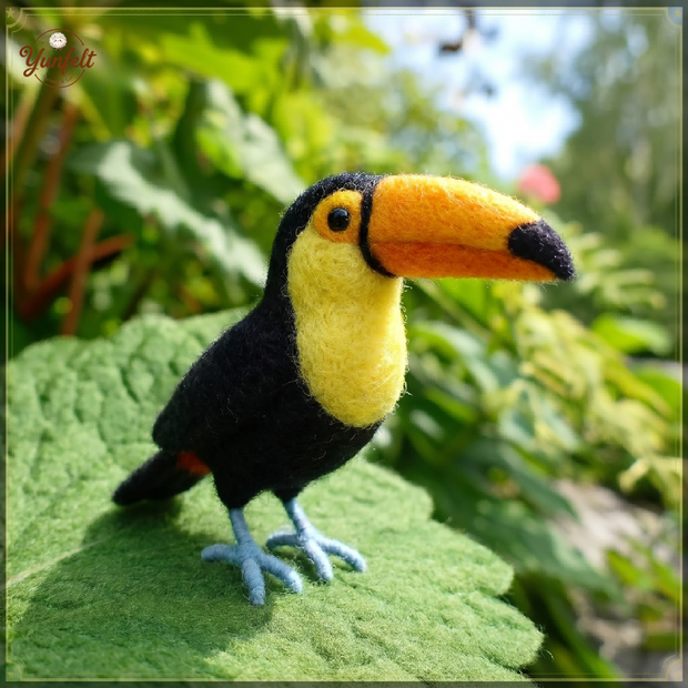 Tropical Toucan – Wool Felt Rainforest Desk Companion
