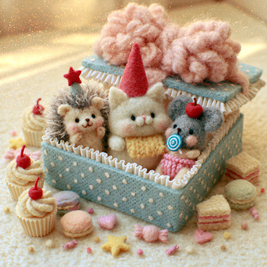 Handmade Wool Felt Mystery Box – Surprise Gift for Animal Lovers