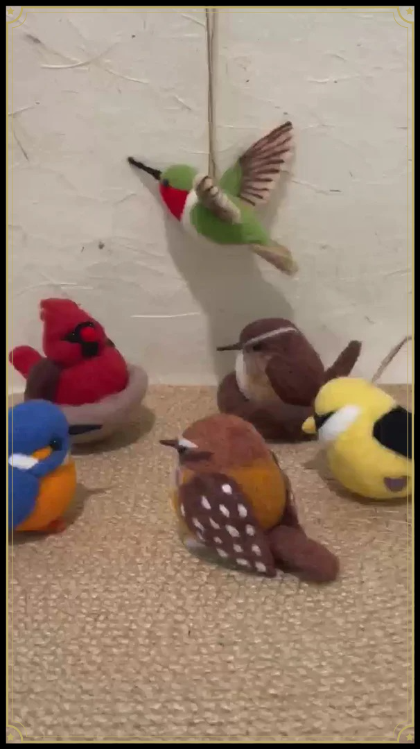 Hummingbird Ornament – Wool Felt Hanging Nature Decor