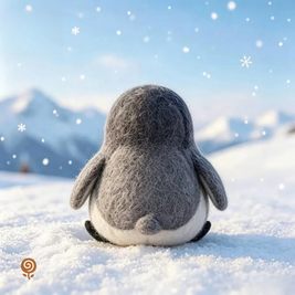 The Peaceful Little Penguin – Handmade Wool Felt Figurine