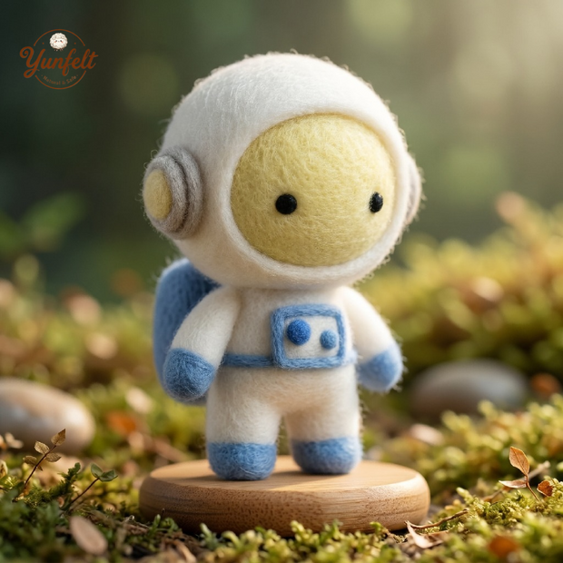 Astronaut Figurine – Wool Felt Cosmic Desk Companion