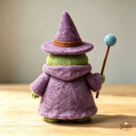 Handmade Wool Felt Witch Frog Figurine – Halloween Home Decor Gift