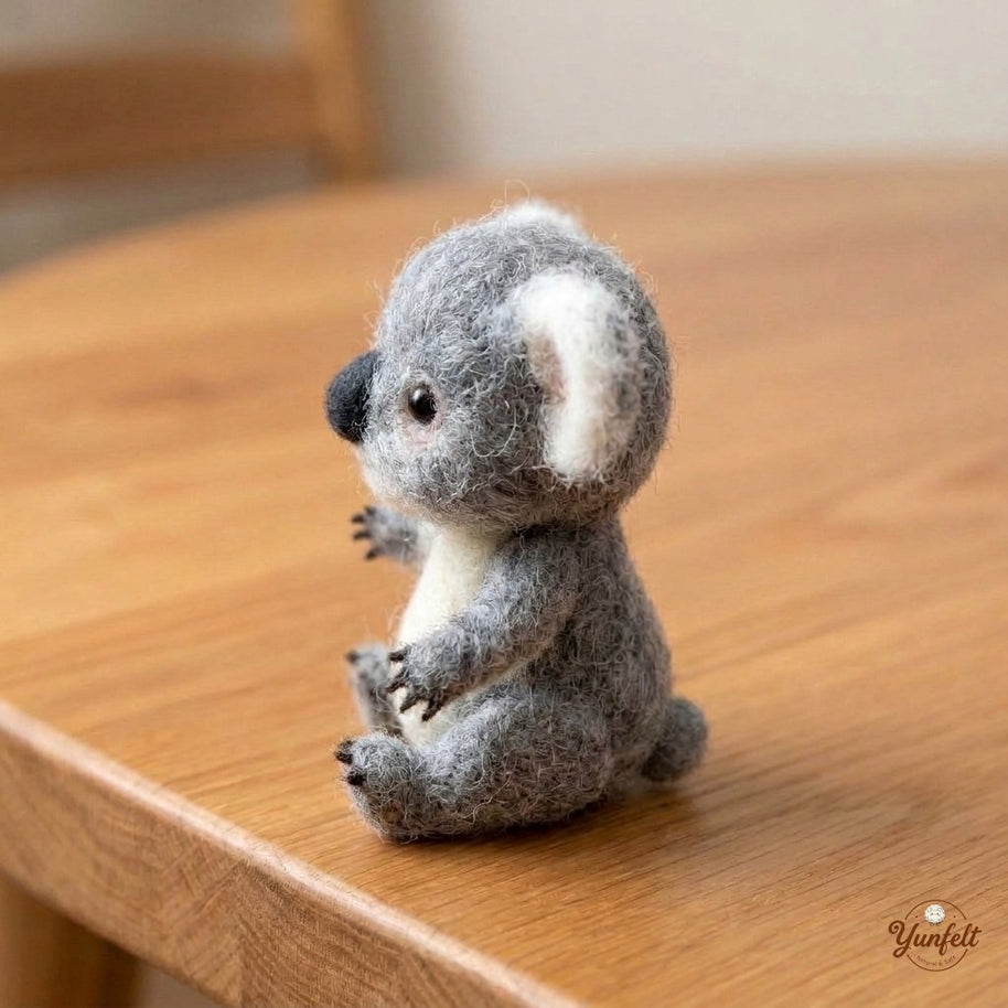 Koala The Quiet Companion – Handmade Wool Felt Figurine